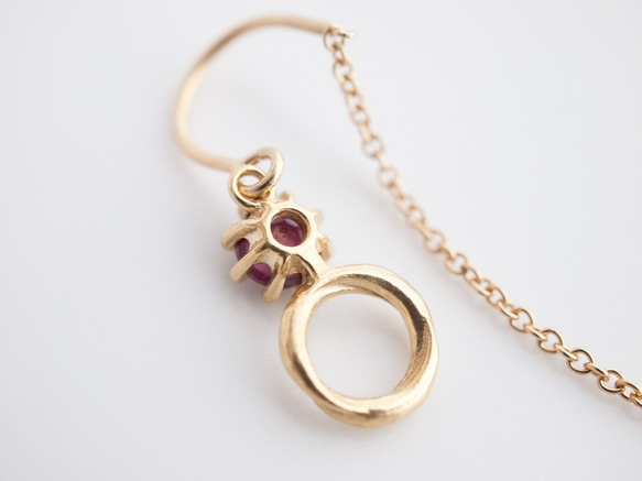 Rhodolite Garnet チェーンピアス 4枚目の画像