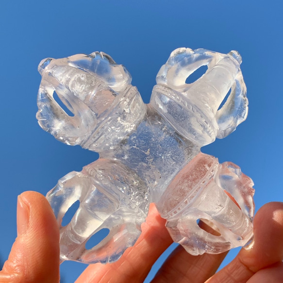 ヒマラヤ水晶 十字金剛杵(法器・ヴァジュラ) ヒマラヤ産 天然石・高