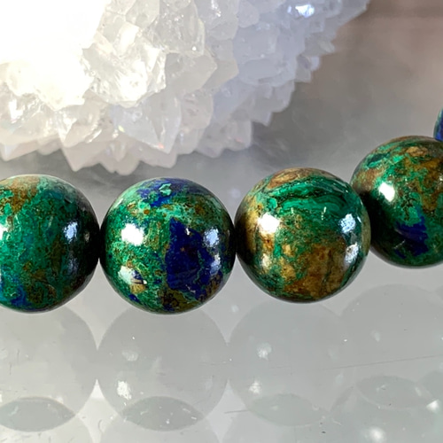 大人気！緑あふれる惑星のような！ヒーリング！アズライト・マラカイト  