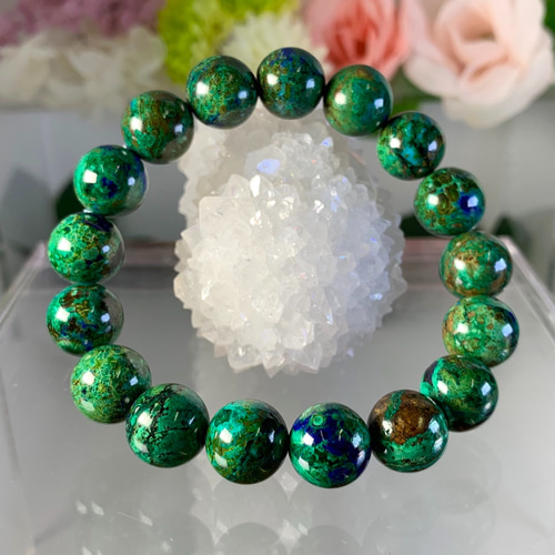 大人気！緑あふれる惑星のような！ヒーリング！アズライト・マラカイト  