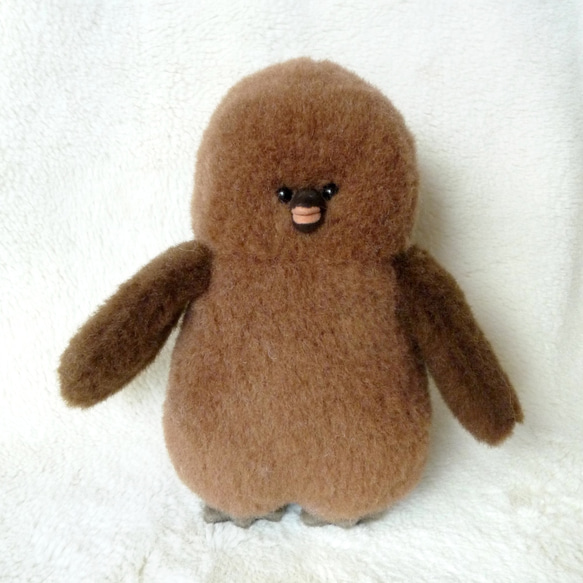 手作り茶色いぬいぐるみ ペンギンの赤ちゃん（茶色）※受注制作 ぬいぐるみ きたむらかの 通販