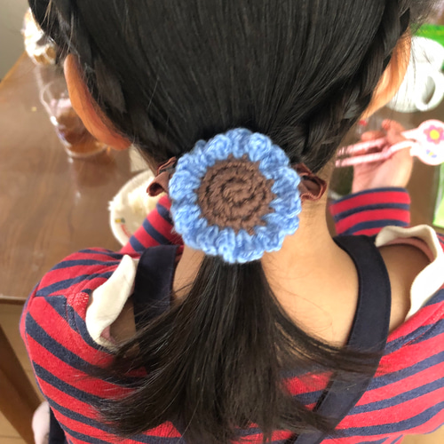 お花ヘアゴム 2点セット 水色 ヘアゴム みーちゃん 通販 12970134