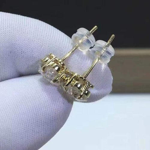 newデザイン】可愛いクローバー モアサナイト ピアス K18YG ピアス 