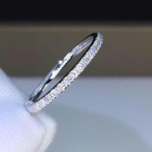 ハーフエタニティ モアサナイト リング k18ホワイトゴールド 指輪