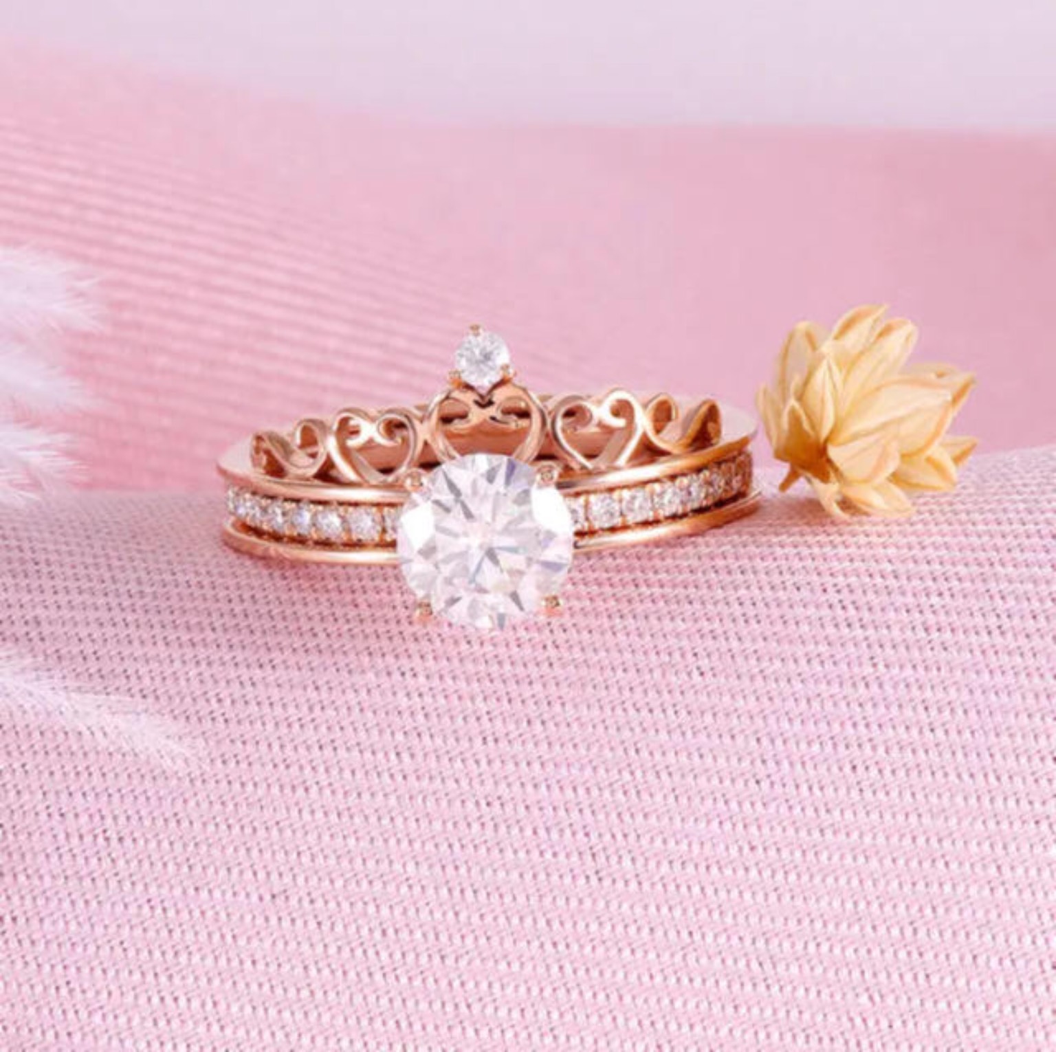 輝く王冠 モアサナイト k18ピンクゴールド リング 8/25 指輪・リング