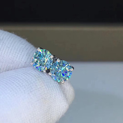 newカラー】ライトブルー モアサナイト ダイヤモンド ピアス k18