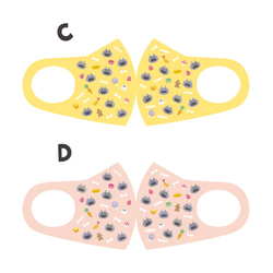 バイキンとおやつ柄のマスク【受注制作】 3枚目の画像