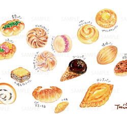 【Taiwanパン屋ｘ水彩】30種類 フレークシール 半透明お菓子 パン ケーキ マカロニ チョコ おしゃれ 台湾グルメ 7枚目の画像
