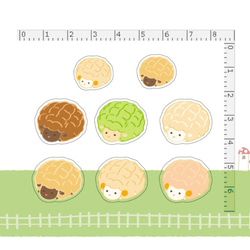 【波蘿羊】24張（8種）半透明貼紙 牛 羊 雞 畜牧 麵包 吐司 波蘿麵包 可頌 圖鑑 粉色系 草莓 巧克力 第5張的照片