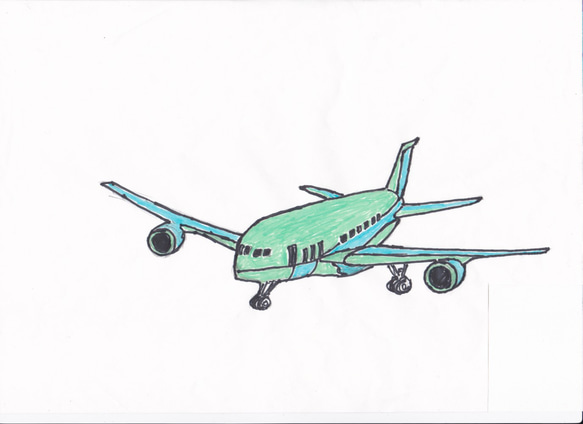 手描きイラスト　航空機 1枚目の画像