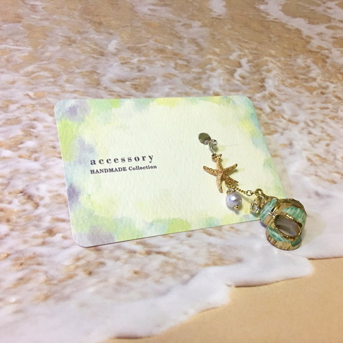 人魚姫からの贈り物❤︎本物貝殻ピアス・イヤリング ピアス