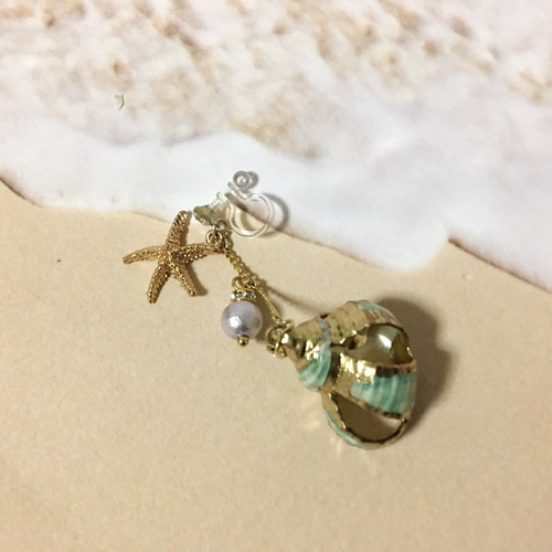 人魚姫からの贈り物❤︎本物貝殻ピアス・イヤリング ピアス