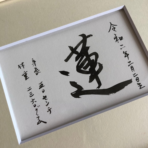 RKKO　ハガキサイズ手書きオーダー命名書 命名書＊シンプル＊小さめ＊はがきサイズ＊出産祝い＊手書き