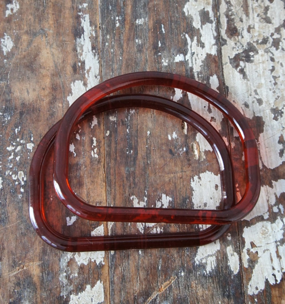 アクリルハンドル [D型　クリアブラウン]Bag clear brown handleD　取っ手 1枚目の画像