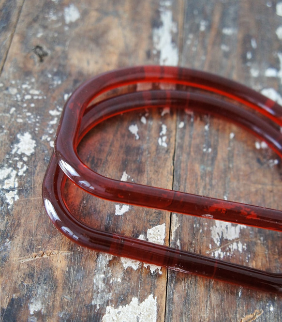アクリルハンドル [D型　クリアブラウン]Bag clear brown handleD　取っ手 2枚目の画像