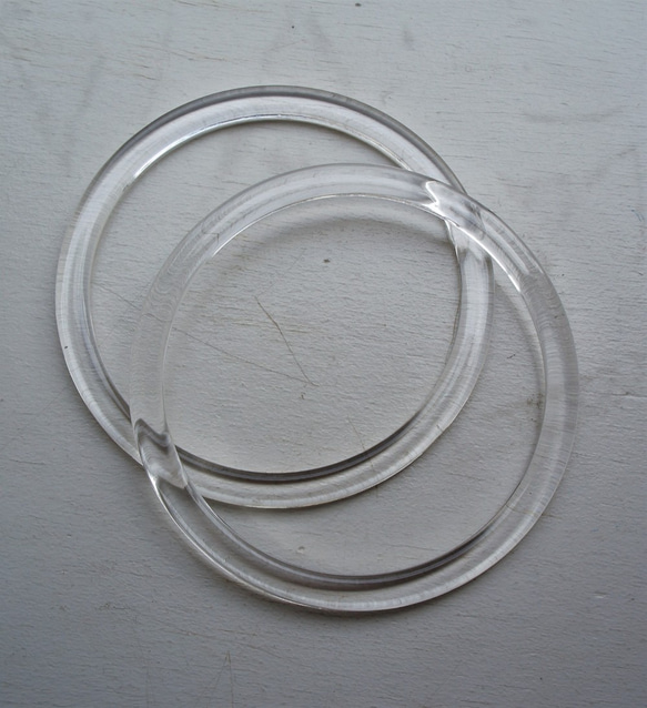 アクリルハンドル [丸型　クリア]Bag clear handlecircle　取っ手 1枚目の画像