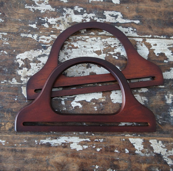 ウッドハンドル　木 [D型マットブラウン]Bag Wood handle　取っ手 1枚目の画像