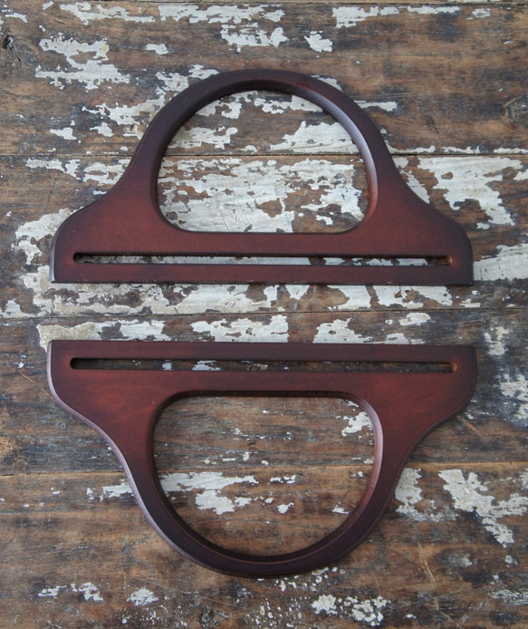 ウッドハンドル　木 [D型マットブラウン]Bag Wood handle　取っ手 2枚目の画像