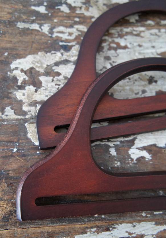 ウッドハンドル　木 [D型マットブラウン]Bag Wood handle　取っ手 3枚目の画像