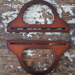 ウッドハンドル　木 [D型マットブラウン]Bag Wood handle　取っ手 4枚目の画像