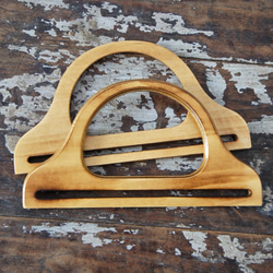 ウッドハンドル　木 [D型　ナチュラル焼き]Bag Wood handle　取っ手 1枚目の画像