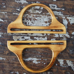 ウッドハンドル　木 [D型　ナチュラル焼き]Bag Wood handle　取っ手 2枚目の画像