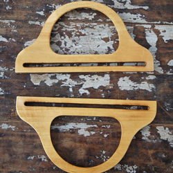 ウッドハンドル　木 [D型　ナチュラル焼き]Bag Wood handle　取っ手 5枚目の画像