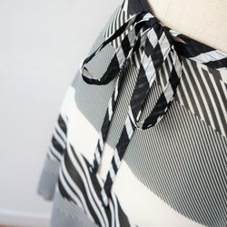 芭蕾裹身裙【Striped Mix x Black White 55-102】W099blackwhite 第3張的照片