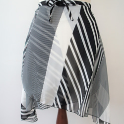 芭蕾裹身裙【Striped Mix x Black White 55-102】W099blackwhite 第10張的照片