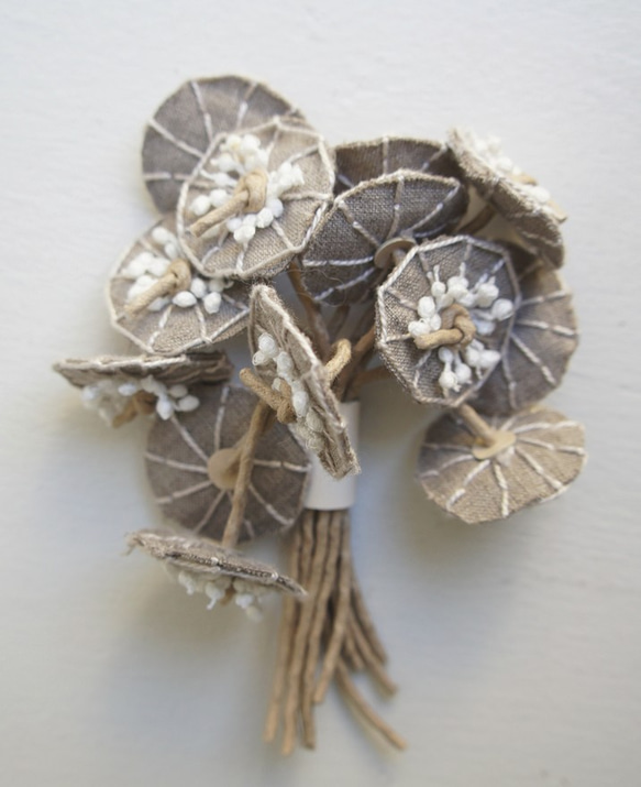 ポンポンフラワー・コサージュ[ベージュホワイト]ponponflowerbeigewhite 2枚目の画像