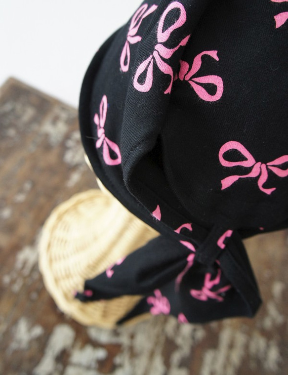 桑迪頭巾[粉紅絲帶黑色] C1821145blackpink 第2張的照片