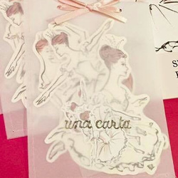 バレエ・フリーカード5枚セット[バレエチュチュ]UNA CARTA/BallettPink 2枚目の画像