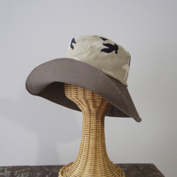 Leisher·帽子[刺繡鳥·海軍米色] C273鳥1265 NavyBeige 第3張的照片