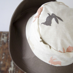 Leisa·帽子[刺繡兔子·粉紅色米色] C273兔子1265 Beigemix 第4張的照片