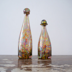 手吹きガラスの蓋付瓶*Hand made glass bottle B 5枚目の画像