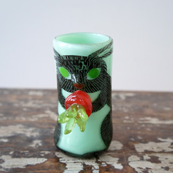 うさこっぷ[ブラック×グリーン]土井朋子 黒うさぎ blackrabbit bunnyB