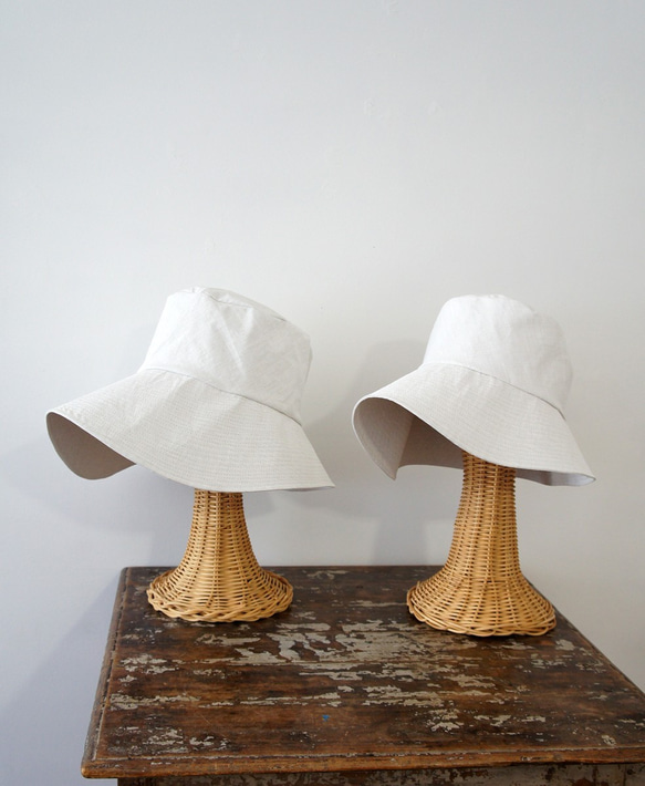 ***SALE***すごく大きいライシャ・ハット[64cmノットストライプ・ネイビーC2921288Navy 6枚目の画像