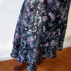 バレエ　ラップスカート[パープルフラワー] W011purpleflowernavy 6枚目の画像