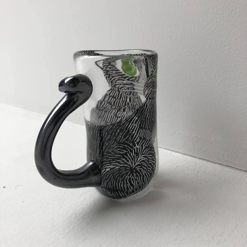 土井朋子さん　リス形ガラス製マグカップ 土井朋子さん リス形ガラス製マグカップ 土井朋子さん リス形ガラス製