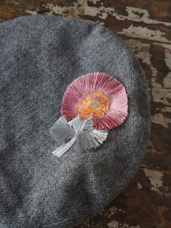 圓形薄紗貝雷帽[波紋花呢粉紅色花朵] C2951408 Grayflower 第5張的照片