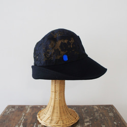 Treasure Cloche [紫紅色蕾絲海軍藍] C3021418navy 第3張的照片