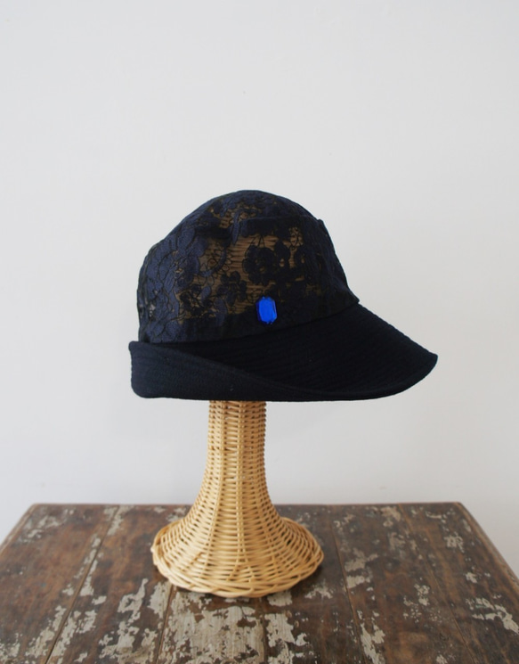 Treasure Cloche [紫紅色蕾絲海軍藍] C3021418navy 第3張的照片