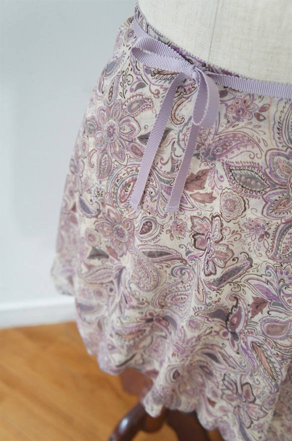 芭蕾舞裹裙[佩斯利紫色] W021佩斯利紫色 第3張的照片