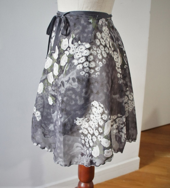 バレエ　ラップスカート[オフィーリア・グレーB] W022Bopheliagrey 4枚目の画像