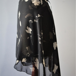 バレエ　ラップスカート[フラワー・ブラック] W031flowerblack 7枚目の画像