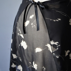 バレエ　ラップスカート[フラワー・ブラック] W031flowerblack 9枚目の画像
