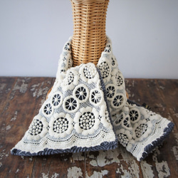 ウールレース・ストール[ウールフラワー・グレー]M531424grey 1枚目の画像