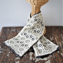 ウールレース・ストール[ウールフラワー・グレー]M531424grey 4枚目の画像