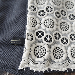 ウールレース・ストール[ウールフラワー・グレー]M531424grey 5枚目の画像