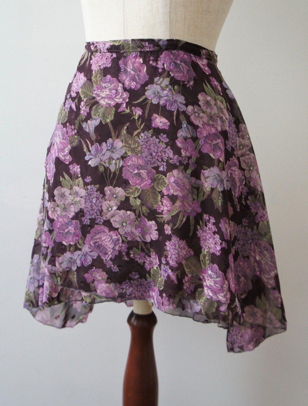 バレエ　ラップスカート[フラワー・ドットバイオレット45-103] W071flowerdodviolet